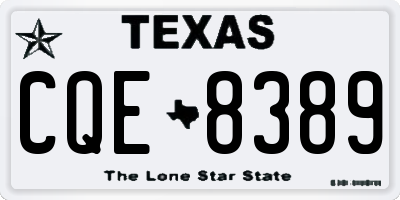TX license plate CQE8389