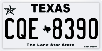 TX license plate CQE8390