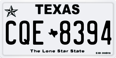 TX license plate CQE8394