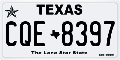 TX license plate CQE8397