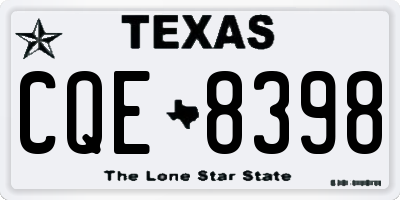 TX license plate CQE8398