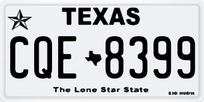 TX license plate CQE8399