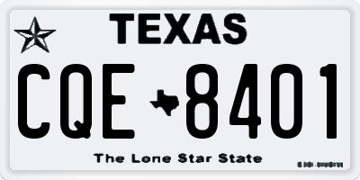 TX license plate CQE8401