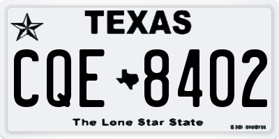 TX license plate CQE8402