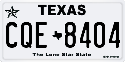 TX license plate CQE8404