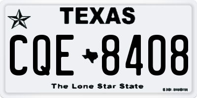 TX license plate CQE8408