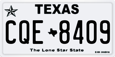 TX license plate CQE8409