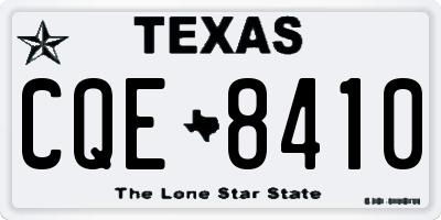 TX license plate CQE8410