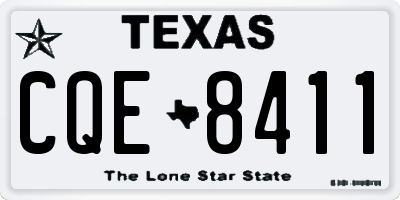 TX license plate CQE8411