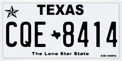 TX license plate CQE8414