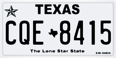TX license plate CQE8415