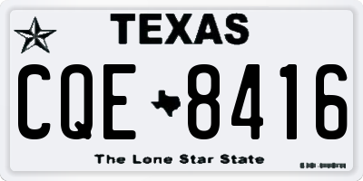 TX license plate CQE8416