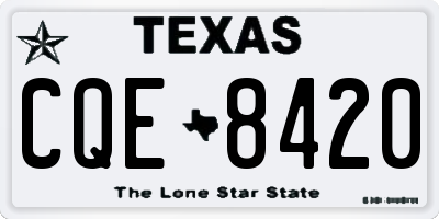 TX license plate CQE8420
