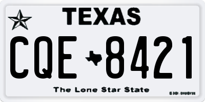 TX license plate CQE8421