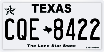 TX license plate CQE8422
