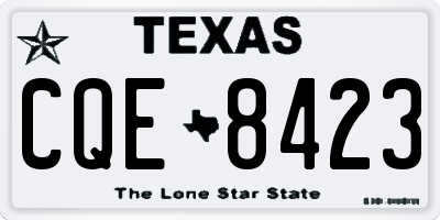 TX license plate CQE8423