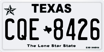 TX license plate CQE8426