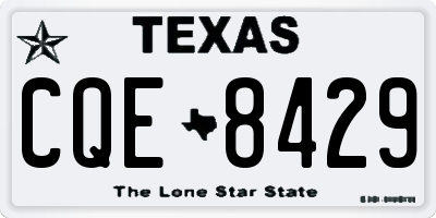 TX license plate CQE8429