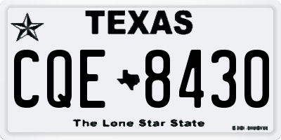 TX license plate CQE8430