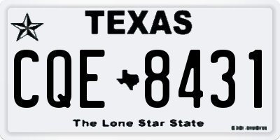 TX license plate CQE8431