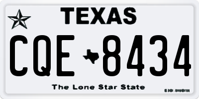 TX license plate CQE8434