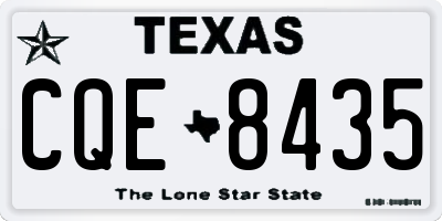 TX license plate CQE8435