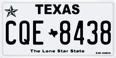 TX license plate CQE8438