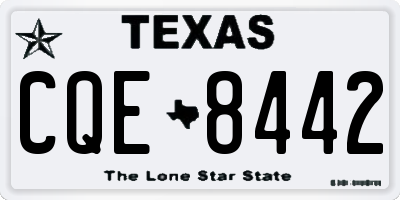 TX license plate CQE8442