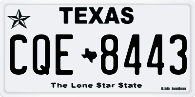 TX license plate CQE8443