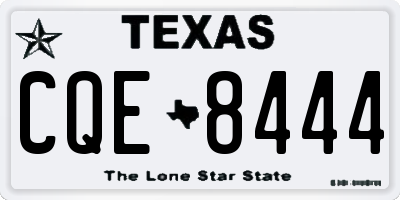 TX license plate CQE8444