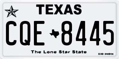 TX license plate CQE8445