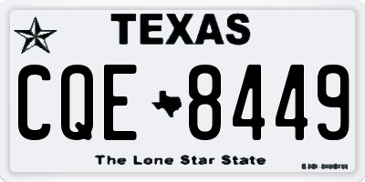 TX license plate CQE8449
