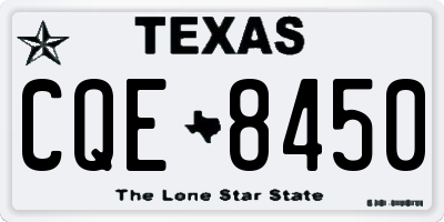TX license plate CQE8450