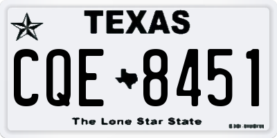 TX license plate CQE8451