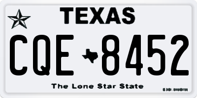 TX license plate CQE8452