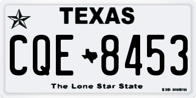 TX license plate CQE8453