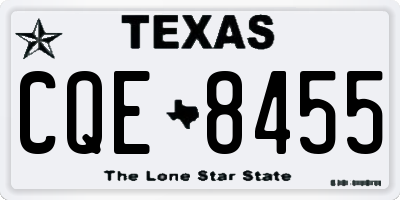 TX license plate CQE8455
