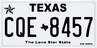 TX license plate CQE8457