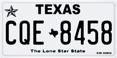 TX license plate CQE8458