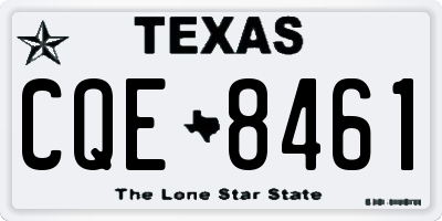 TX license plate CQE8461