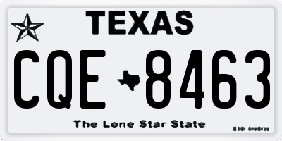 TX license plate CQE8463