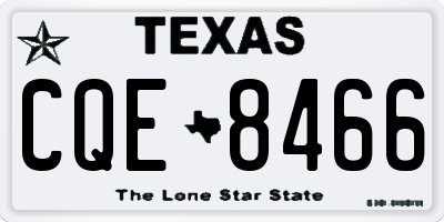 TX license plate CQE8466