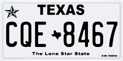 TX license plate CQE8467