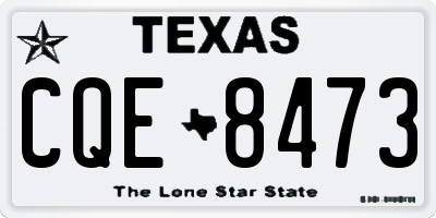 TX license plate CQE8473