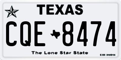 TX license plate CQE8474