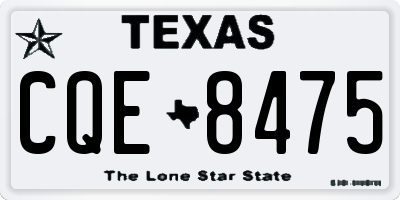 TX license plate CQE8475