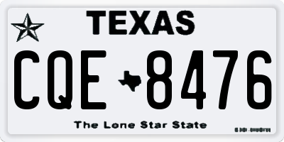 TX license plate CQE8476
