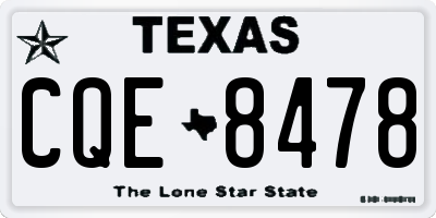 TX license plate CQE8478