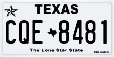 TX license plate CQE8481