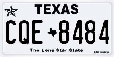 TX license plate CQE8484
